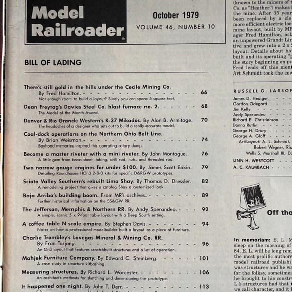 Model Railroader Magazine Back Issue u July 1979 Vol 46 No 7 Clinchfield Series - Picture 3 of 6